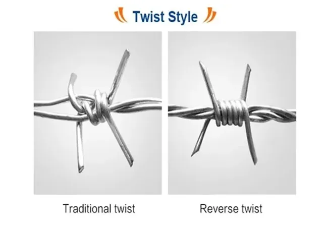 Twist style of PVC Coated barbed wire.